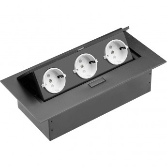 Блок розеток прямоугольный GTV AE-PB03GS-20 врезной 3 розетки Блок розеток прямоугольный GTV AE-PB03GS-20 врезной 3 розетки