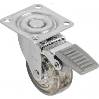 Колесико силиконовое коричневое с тормозом, FI-50 GTV KM-AH50MM-30