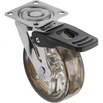 Колесико силиконовое коричневое с тормозом, FI-75 GTV KM-BH75MM-30