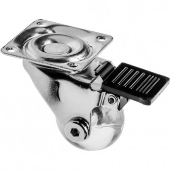 Колесико силиконовое прозрачное с тормозом Brazylia, FI-35 GTV KM-RD-35-CF (комплект 4 шт)