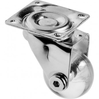 Колесо поворотное GTV KM-A050MM-00, D-50мм, прозрачное на площадке, нагрузка 35кг (комплект 4 шт)