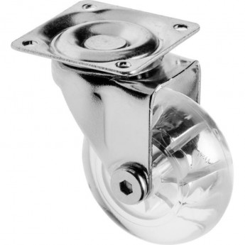 Колесо поворотное GTV KM-RD-50-SF, D-50мм прозрачное на площадке Brazylia, нагрузка 40кг (комплект 4 шт)