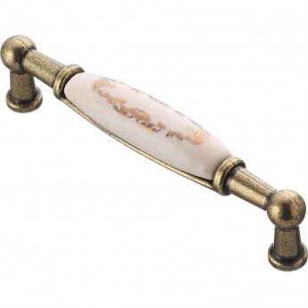 Мебельная фарфоровая ручка старое золото/золотой орнамент GTV UP-WP0728-BX