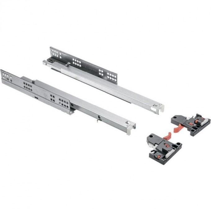 Направляющая нижнего монтажа 450 Modern Slide с доводчиком, полное выдвижение GTV PB-3D0SHX18-450-H