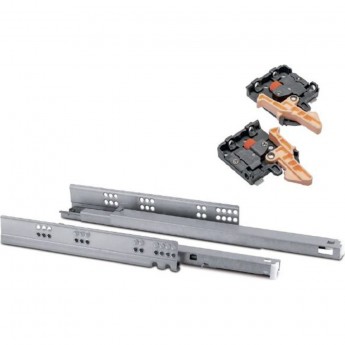 Направляющая нижнего монтажа 550 Modern Slide с доводчиком, полное выдвижение GTV PB-0SHX-550-A Направляющая нижнего монтажа 550 Modern Slide с доводчиком, полное выдвижение GTV PB-0SHX-550-A